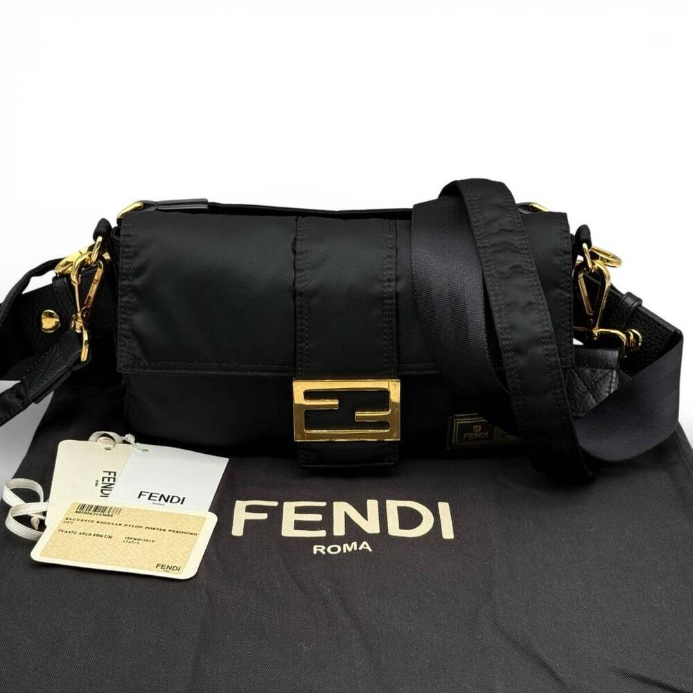 FENDI Porter Bucket Shoulder Bag Black Anniversary Edition
